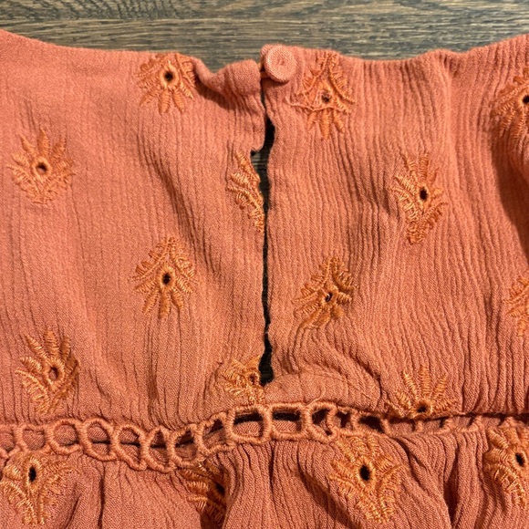 Daniel Rainn Plus Size 2X Orange Eyelet Lace Boho Sleeveless Top - Picture 10 of 10